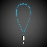 Blue LED Lanyard with Badge Clip